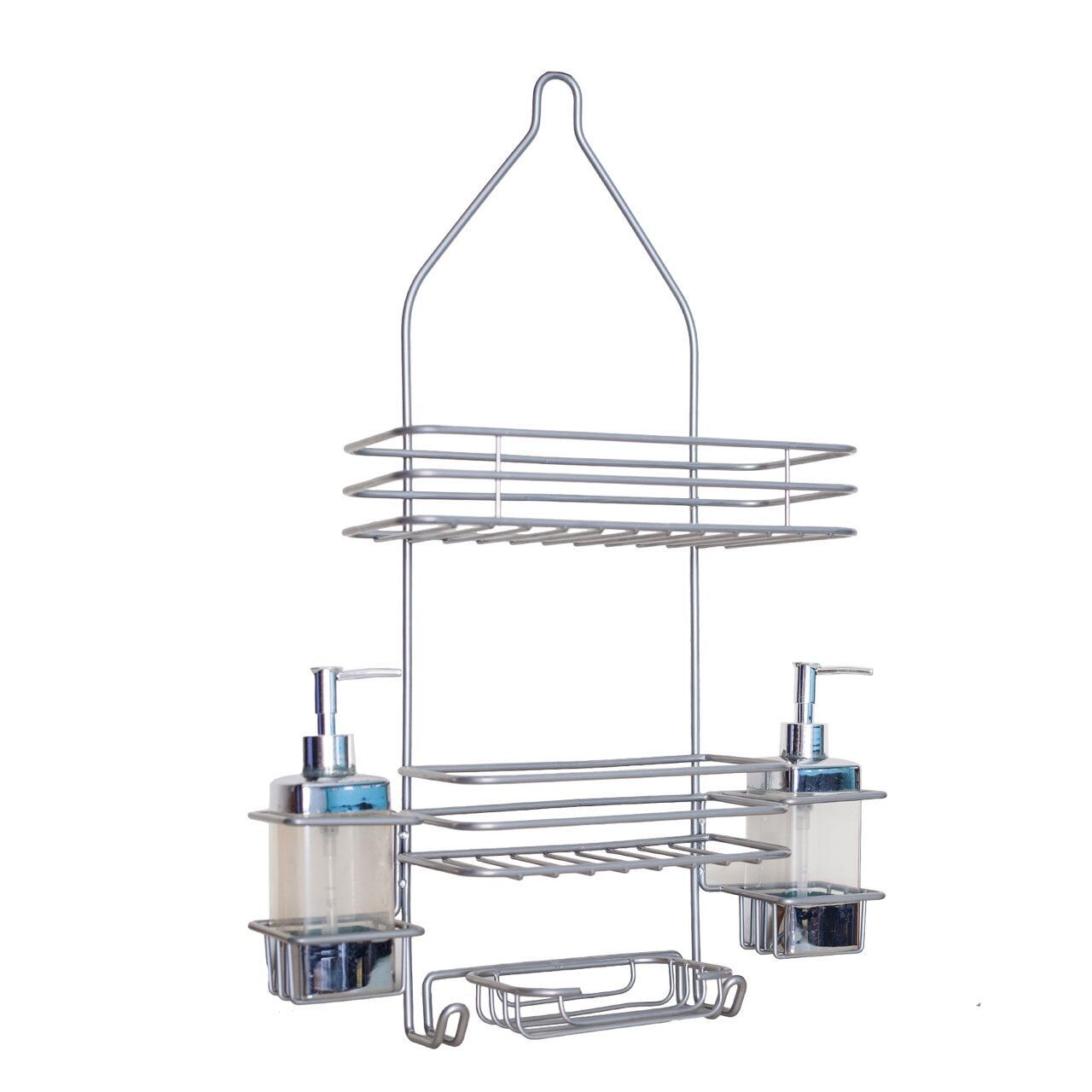 Rayen 2073 – Shower accessory with 2 shelves, metallic grey color