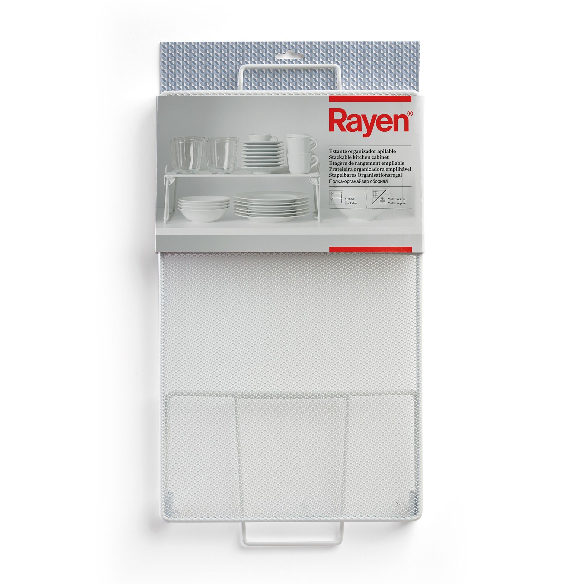 Rayen | Scaffale organizer impilabile | Multifunzionale | 41 × 25.5 × 15 cm | Bianco