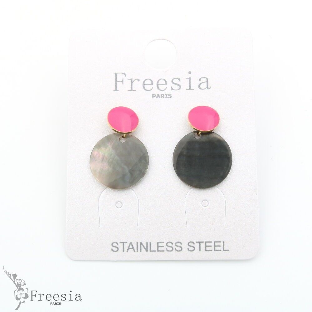 Boucles d'oreilles acier laqué - 11310