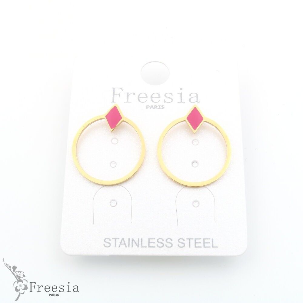 Boucles d'oreilles acier laqué - 11311