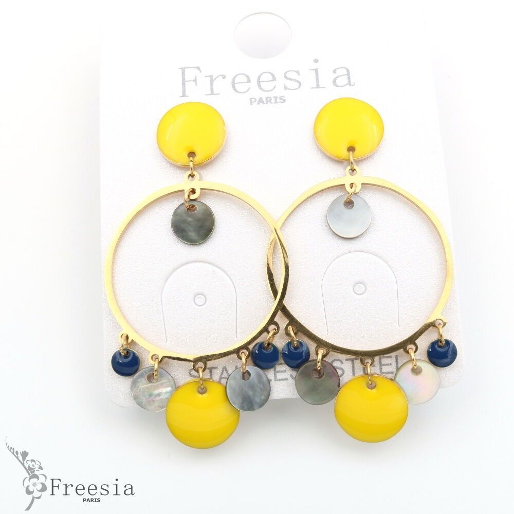 Boucles d'oreilles acier laqué - 11322