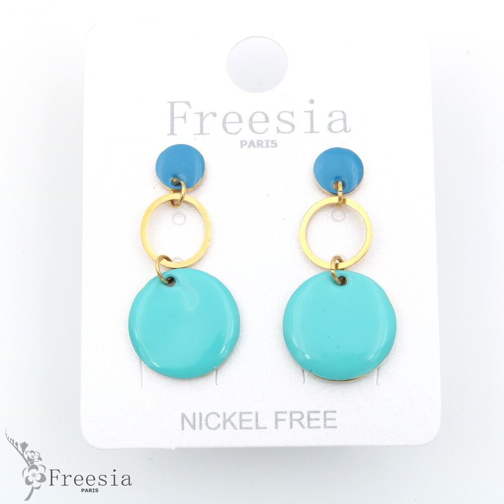 Boucles d'oreilles acier laqué - 14304