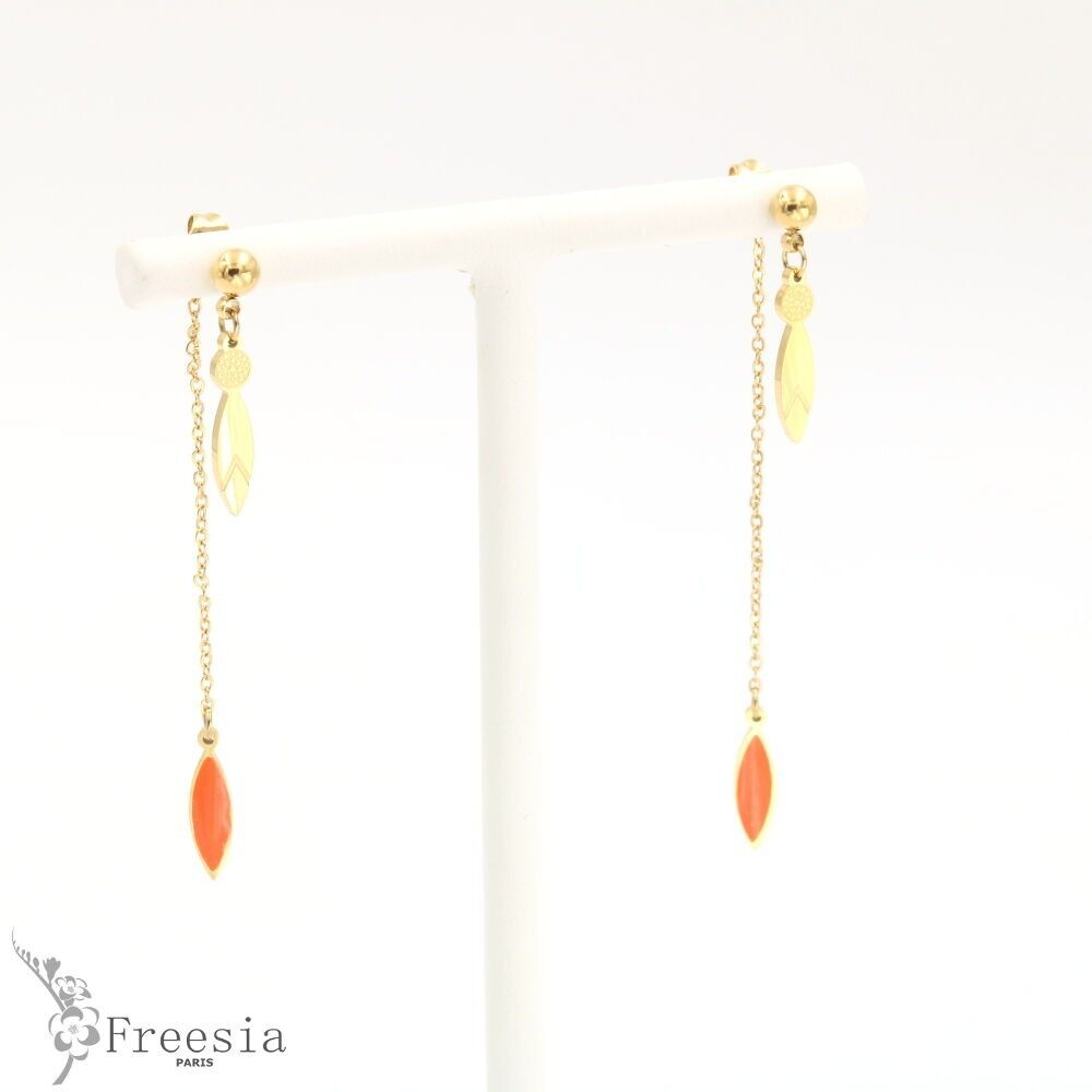 Boucles d'oreilles acier laqué - 11330