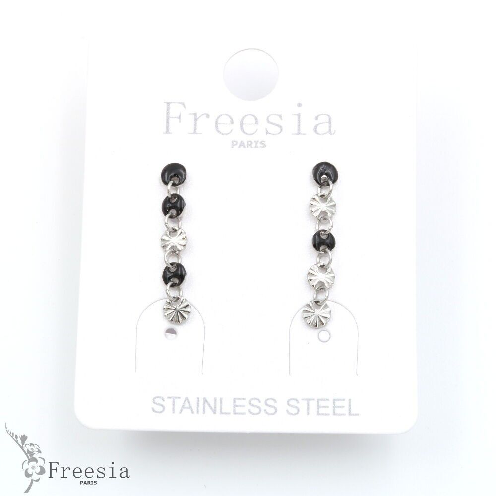 Boucles d'oreilles acier laqué - 11344