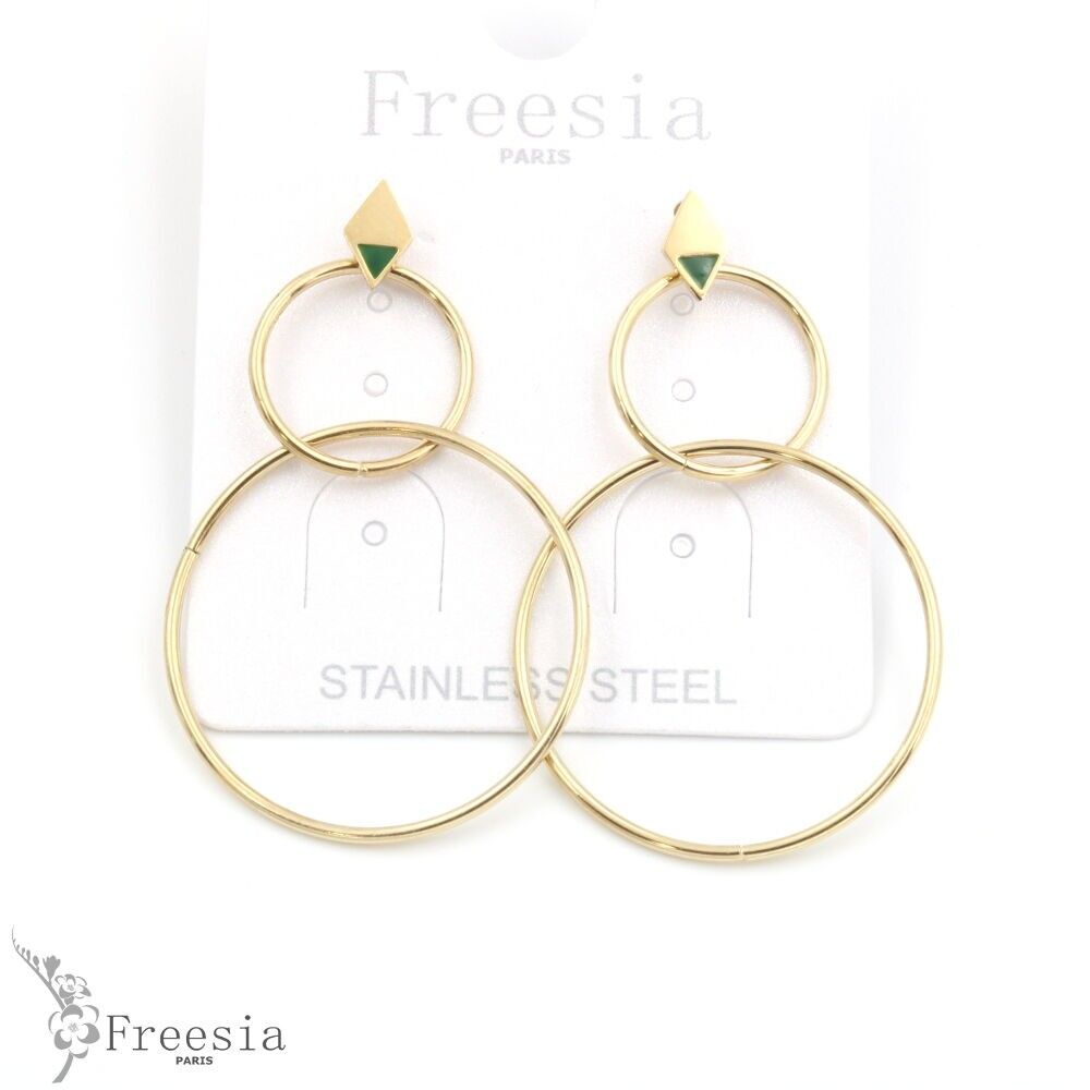 Boucles d'oreilles acier laqué - 11348