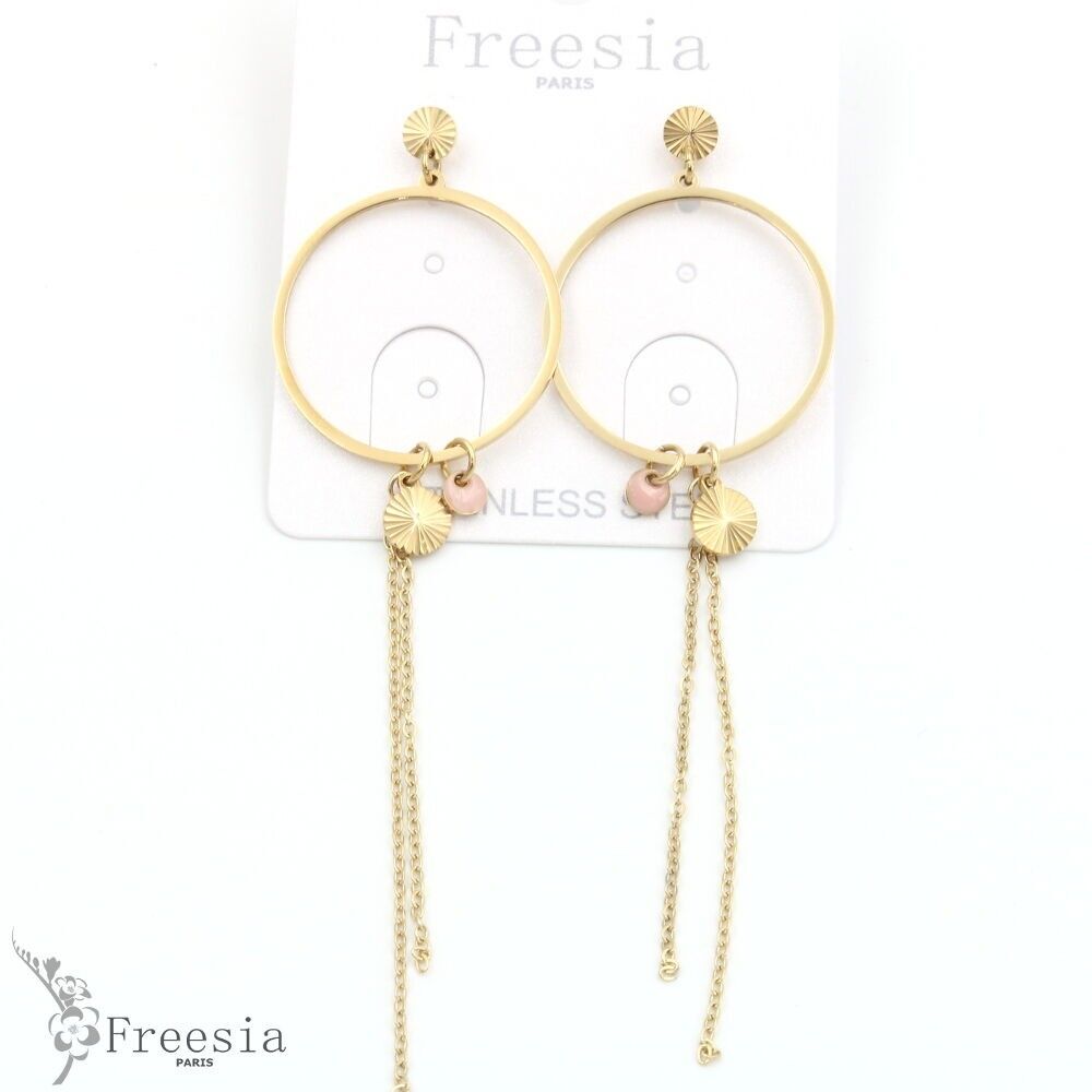 Boucles d'oreilles acier laqué - 11350