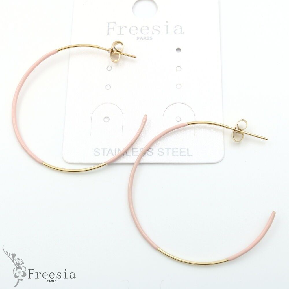 Boucles d'oreilles acier laqué - 11360