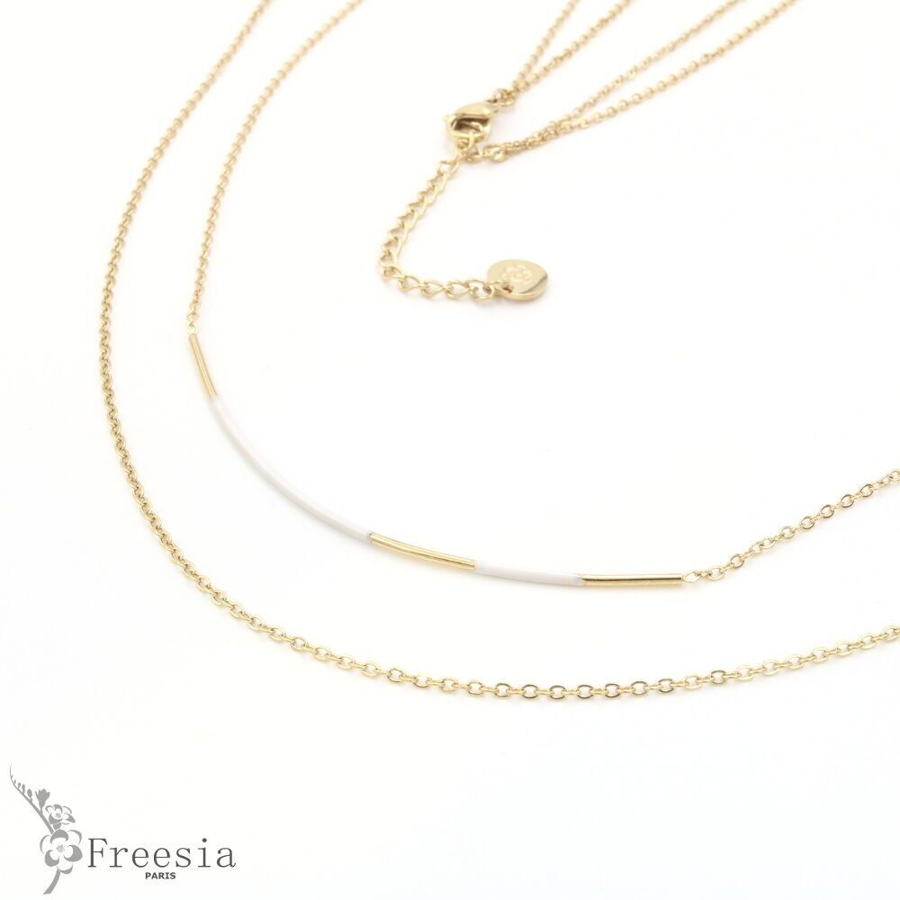 Mehrreihiges Collier acier laqué – 12168