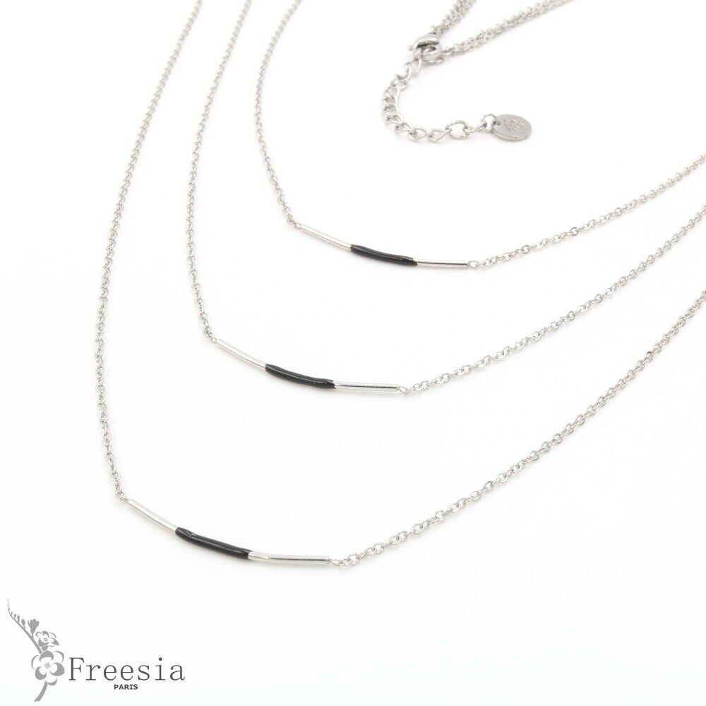 Mehrreihiges Collier acier laqué – 12169