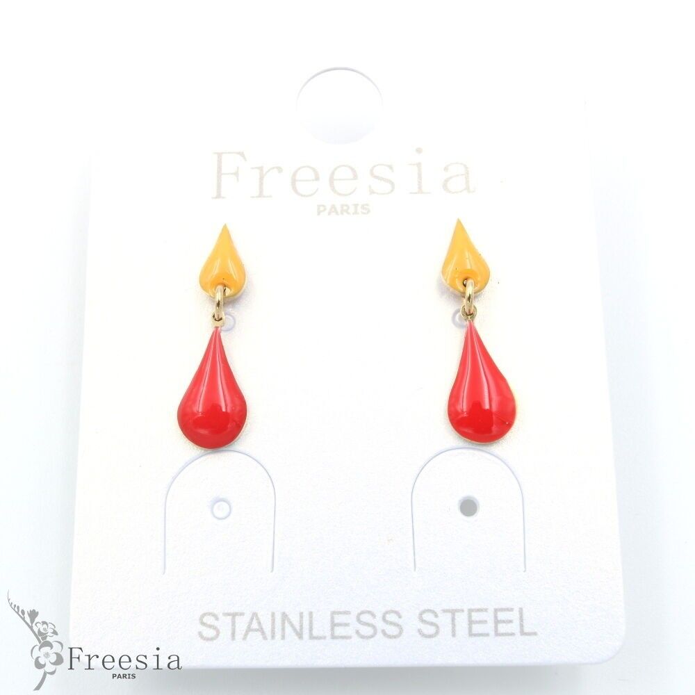 Boucles d'oreilles acier laqué - 11366
