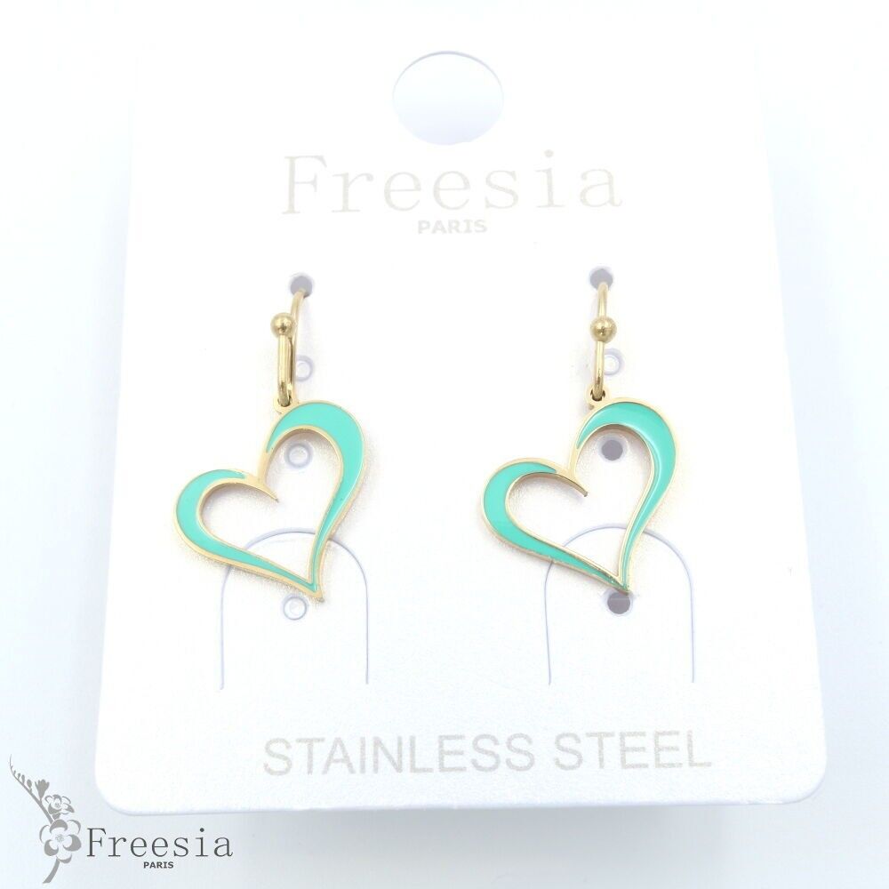 Boucles d'oreilles acier laqué - 11367