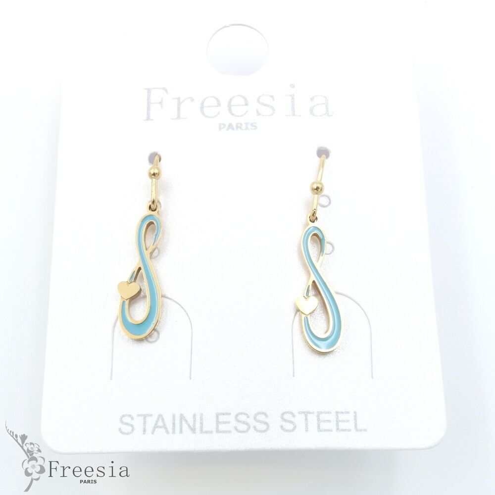 Boucles d'oreilles acier laqué - 11373