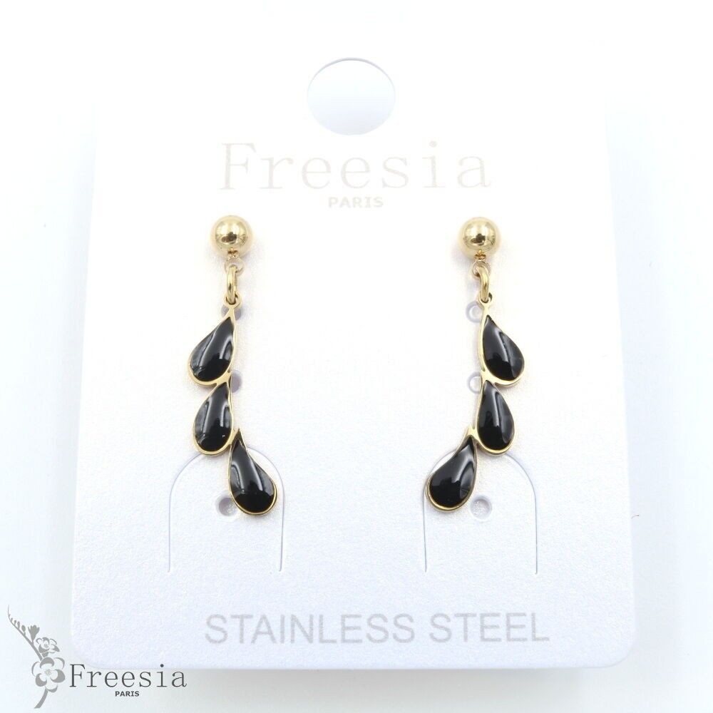 Boucles d'oreilles acier laqué - 11374