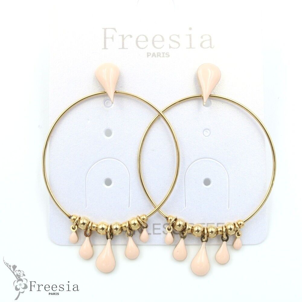 Boucles d'oreilles acier laqué - 11376