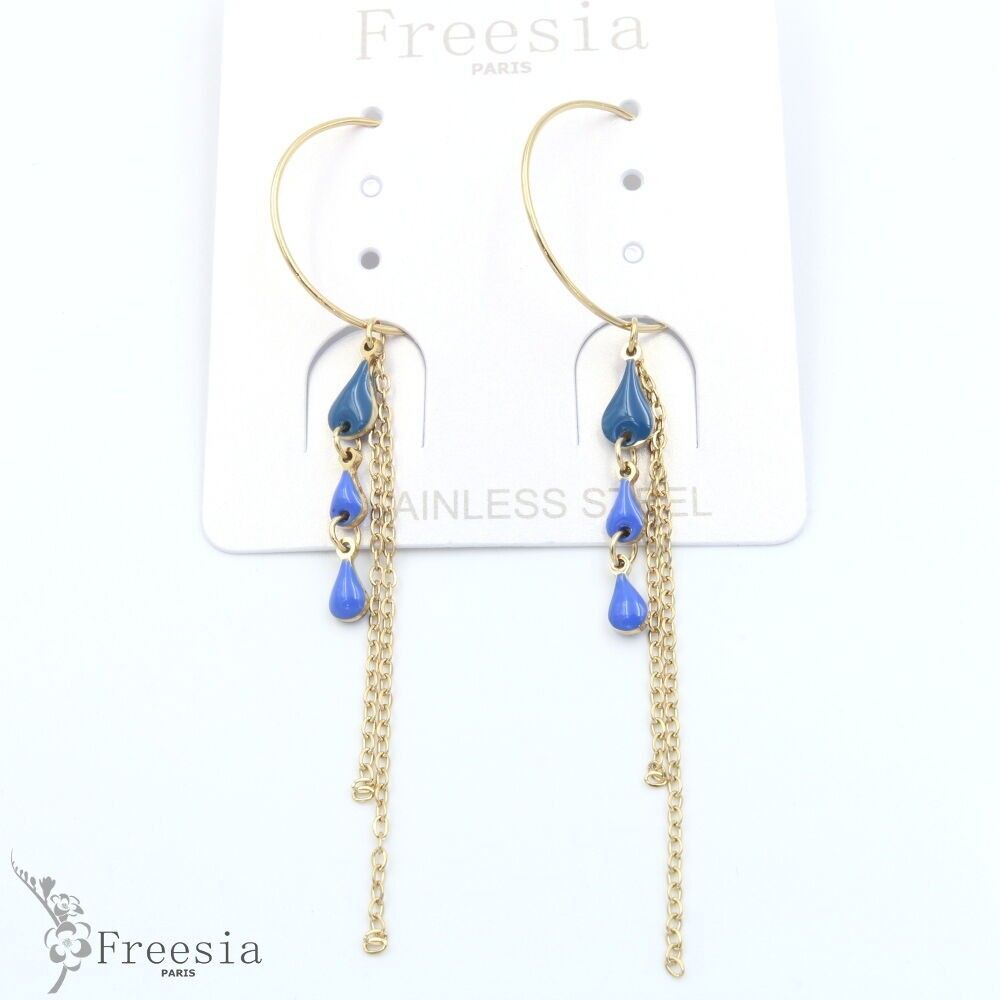 Boucles d'oreilles acier laqué - 11377