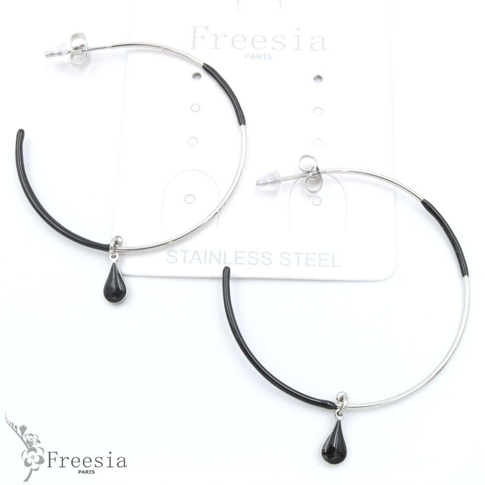 Boucles d'oreilles acier laqué - 11378