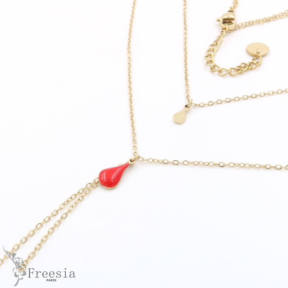 Collier Double Ring acier laqué – 12187