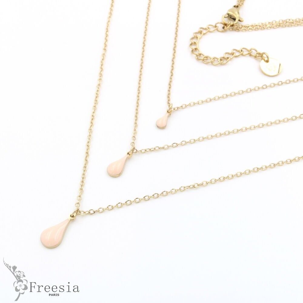 Collier Triple Ring acier laqué – 12189