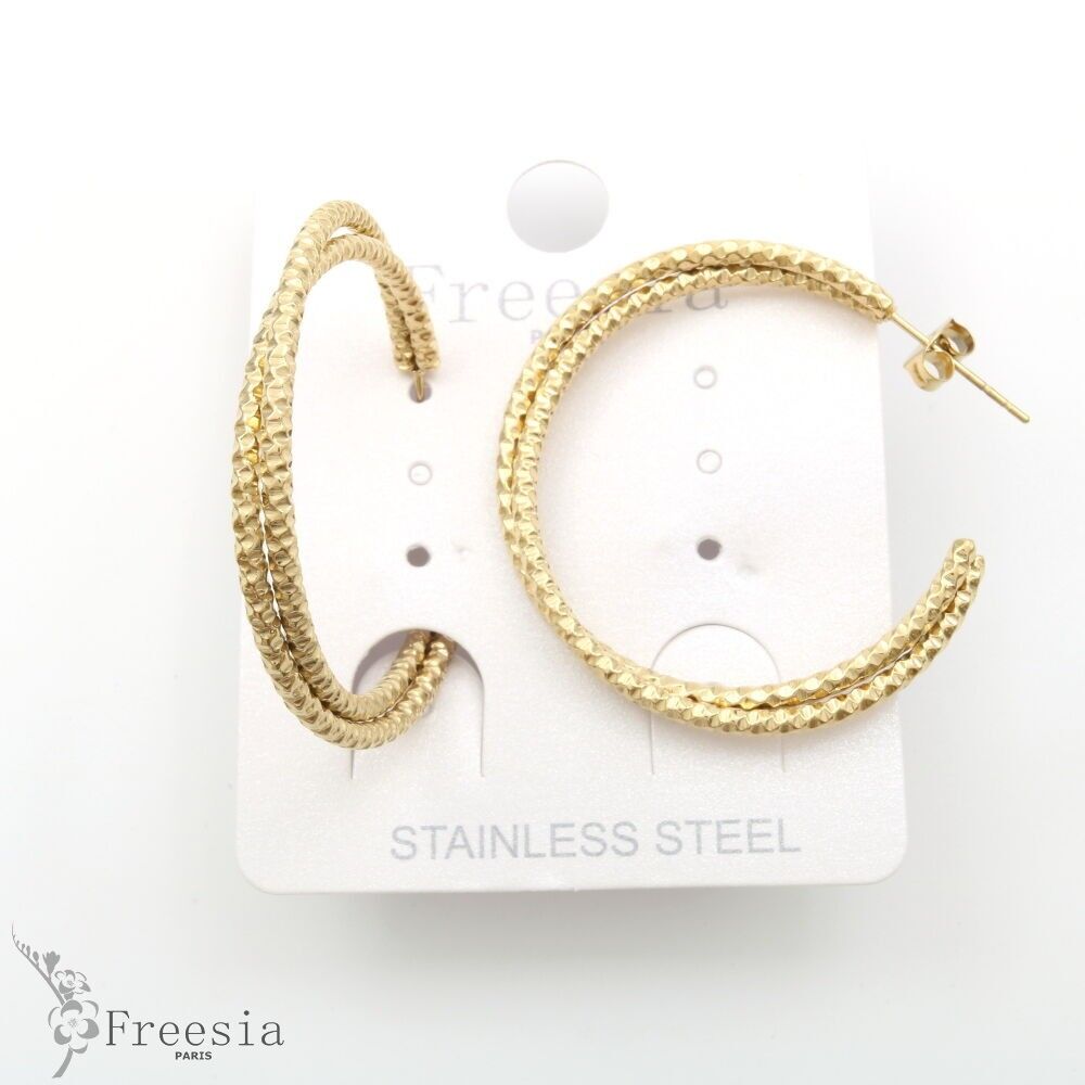 Boucles d'oreilles acier - 11393