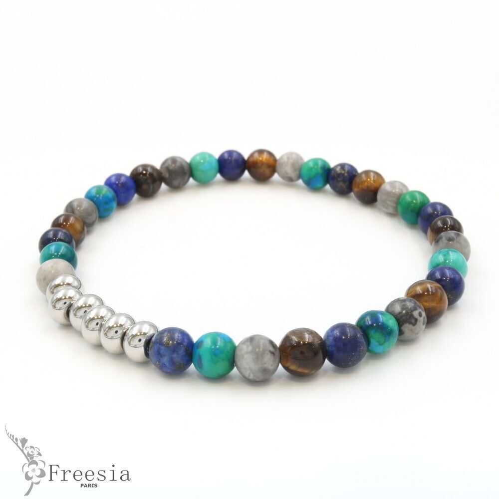 Pulsera hombre pierre naturelle et acier - 10659