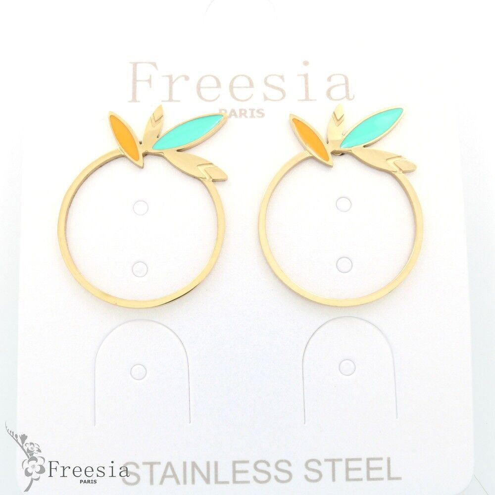 Boucles d'oreilles acier laqué - 13367