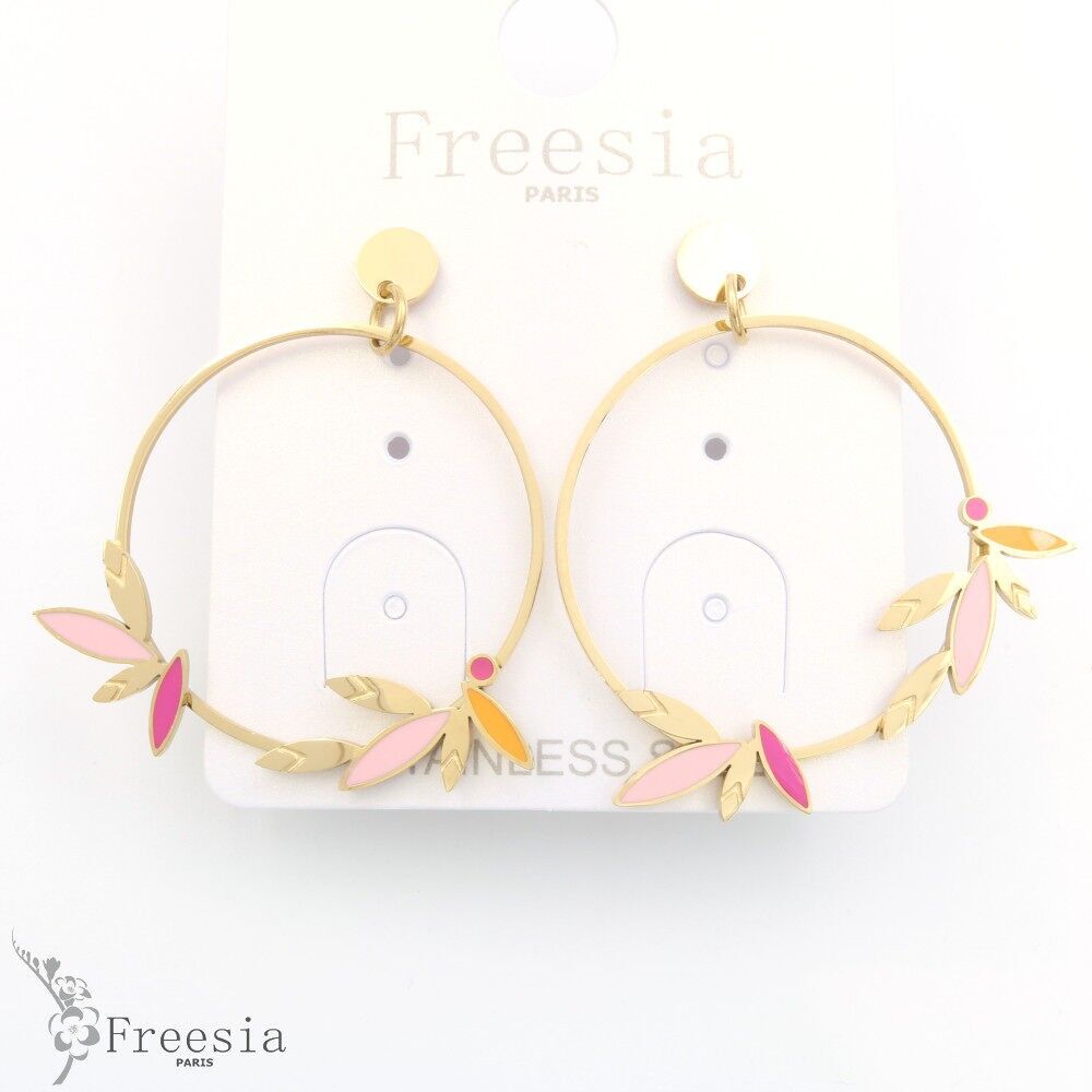 Boucles d'oreilles acier laqué - 13368