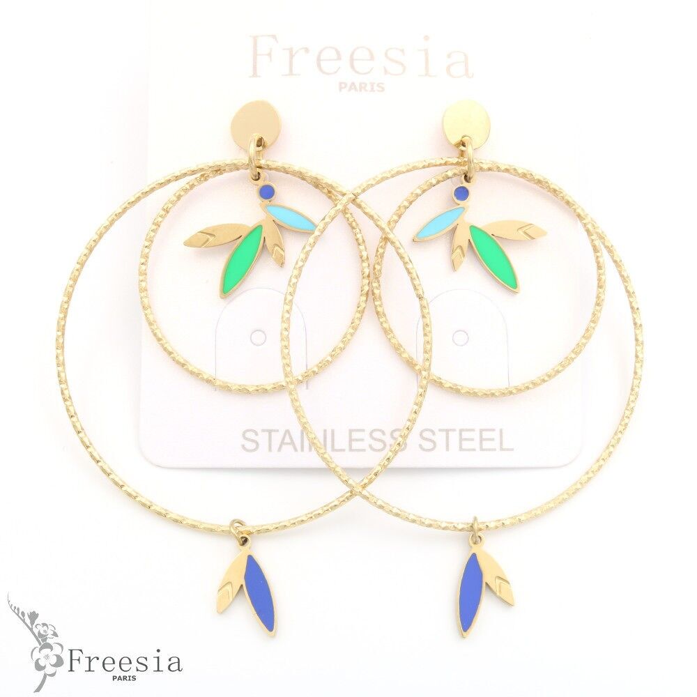 Boucles d'oreilles acier laqué - 13369