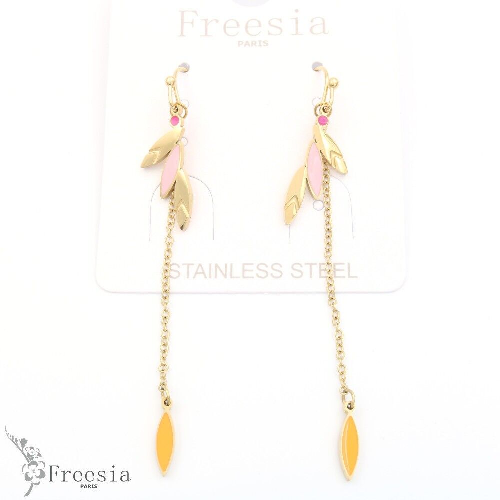 Boucles d'oreilles acier laqué - 13370