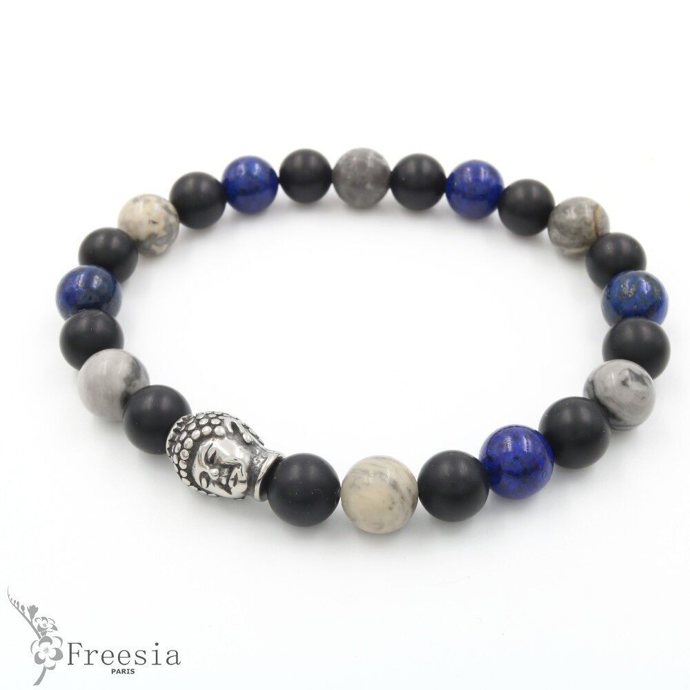 Pulsera hombre pierre naturelle et acier - 10676