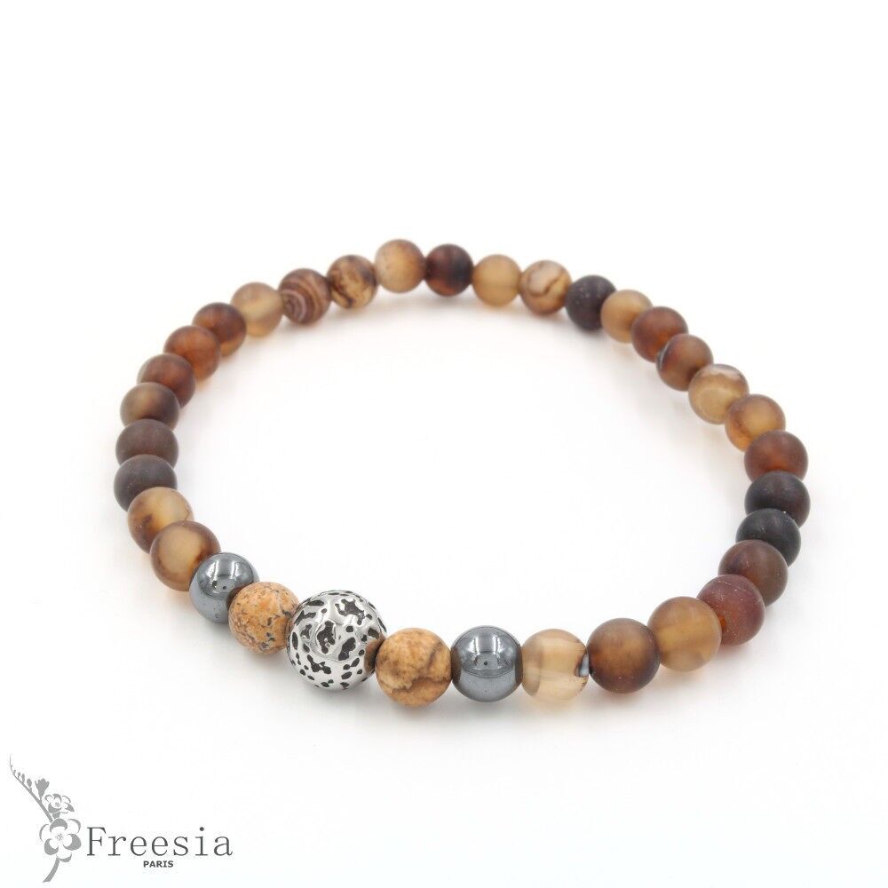 Pulsera hombre pierre naturelle et acier - 11617