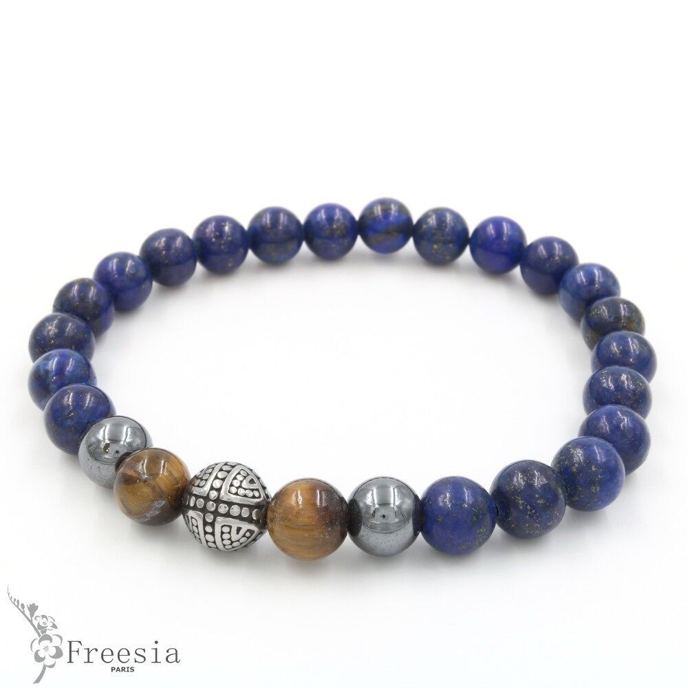 Pulsera hombre pierre naturelle et acier - 11619