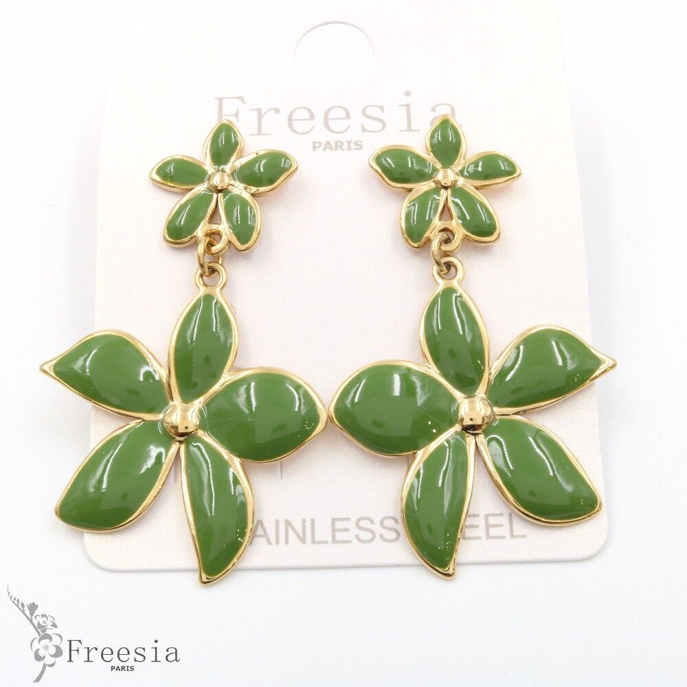 Boucles d'oreilles acier laqué - 10312