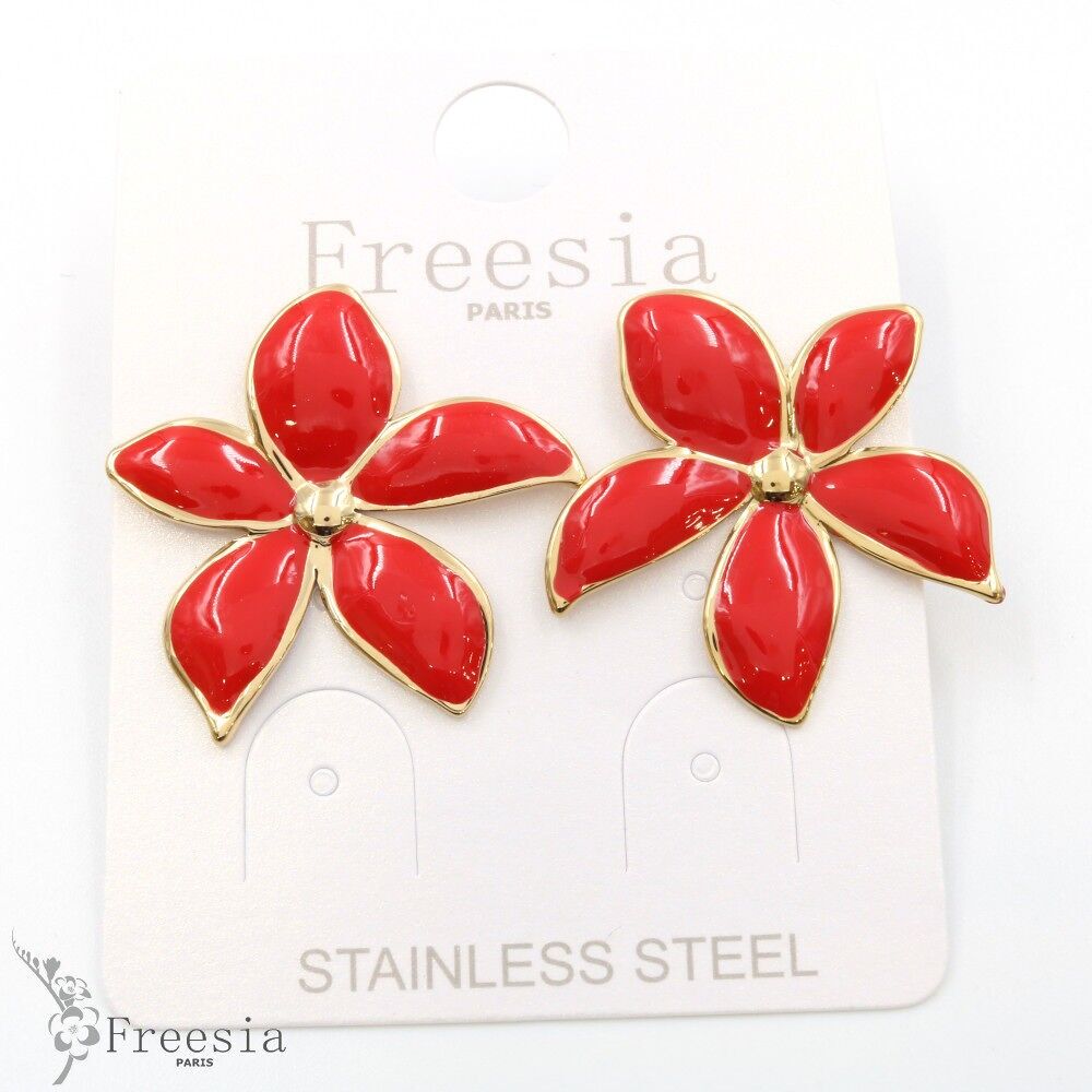 Boucles d'oreilles acier laqué - 10314