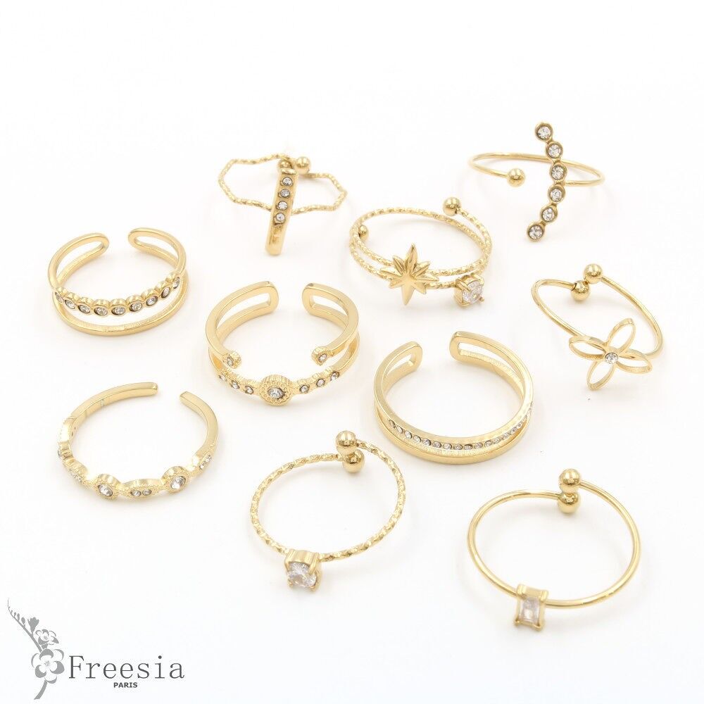 Bague acier et cristal - 10411