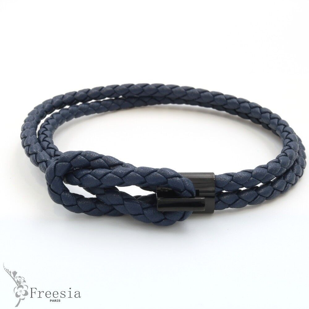 Bracelet homme cuir et acier - 11637