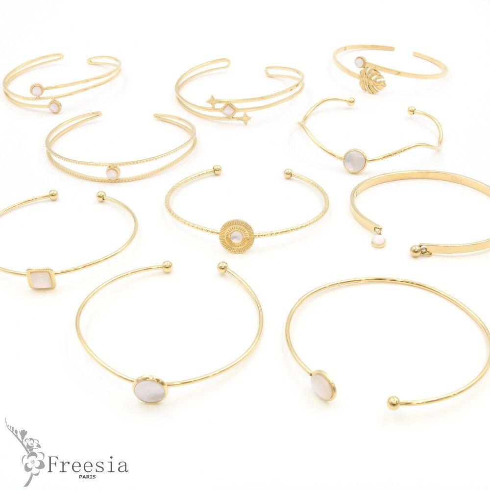 Bracelet acier et nacre - 10274