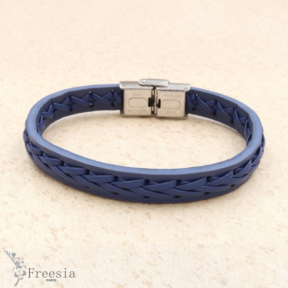 Bracelet homme cuir et acier - 10281