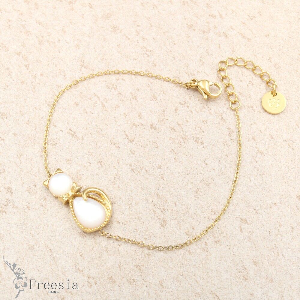 Bracelet acier et nacre - 15295