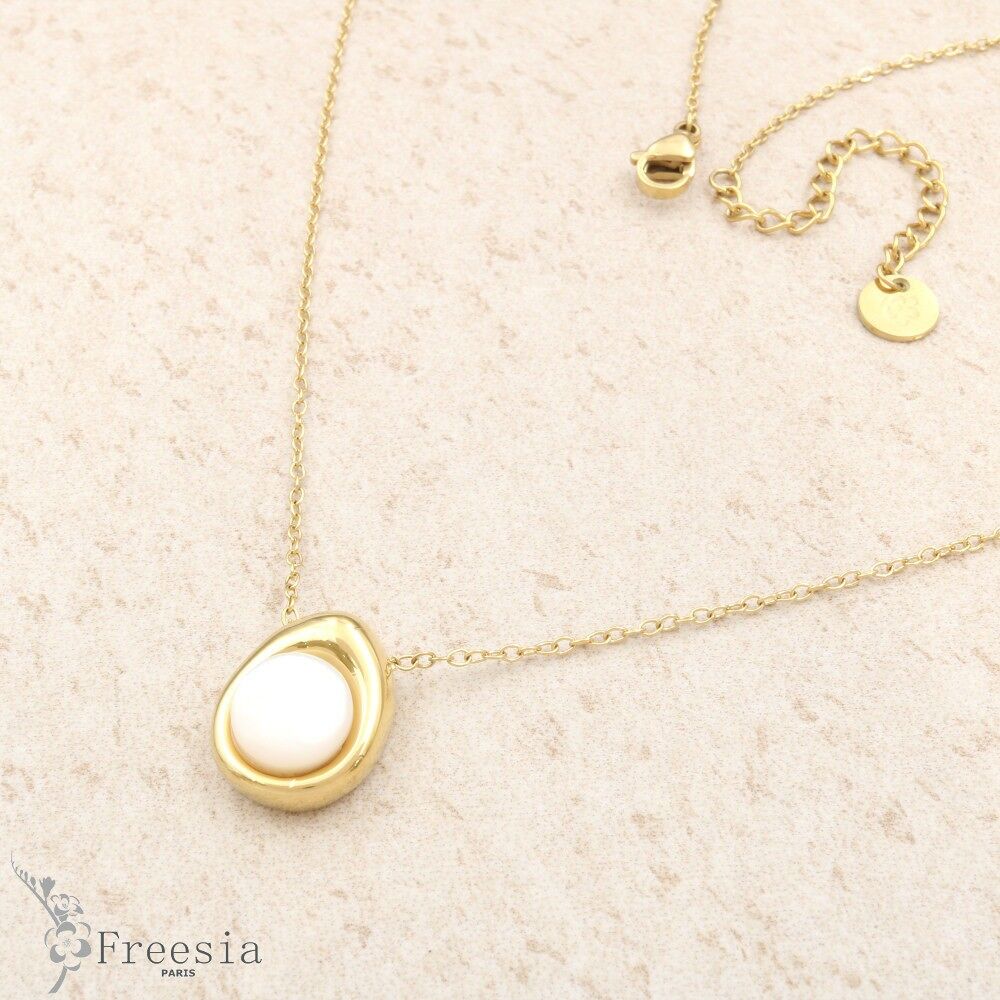 Collier acier et nacre - 10171