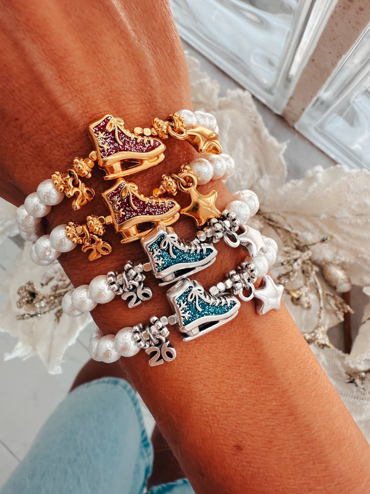 Pulseras brillantes de patines de hielo 2026: regalos navideños