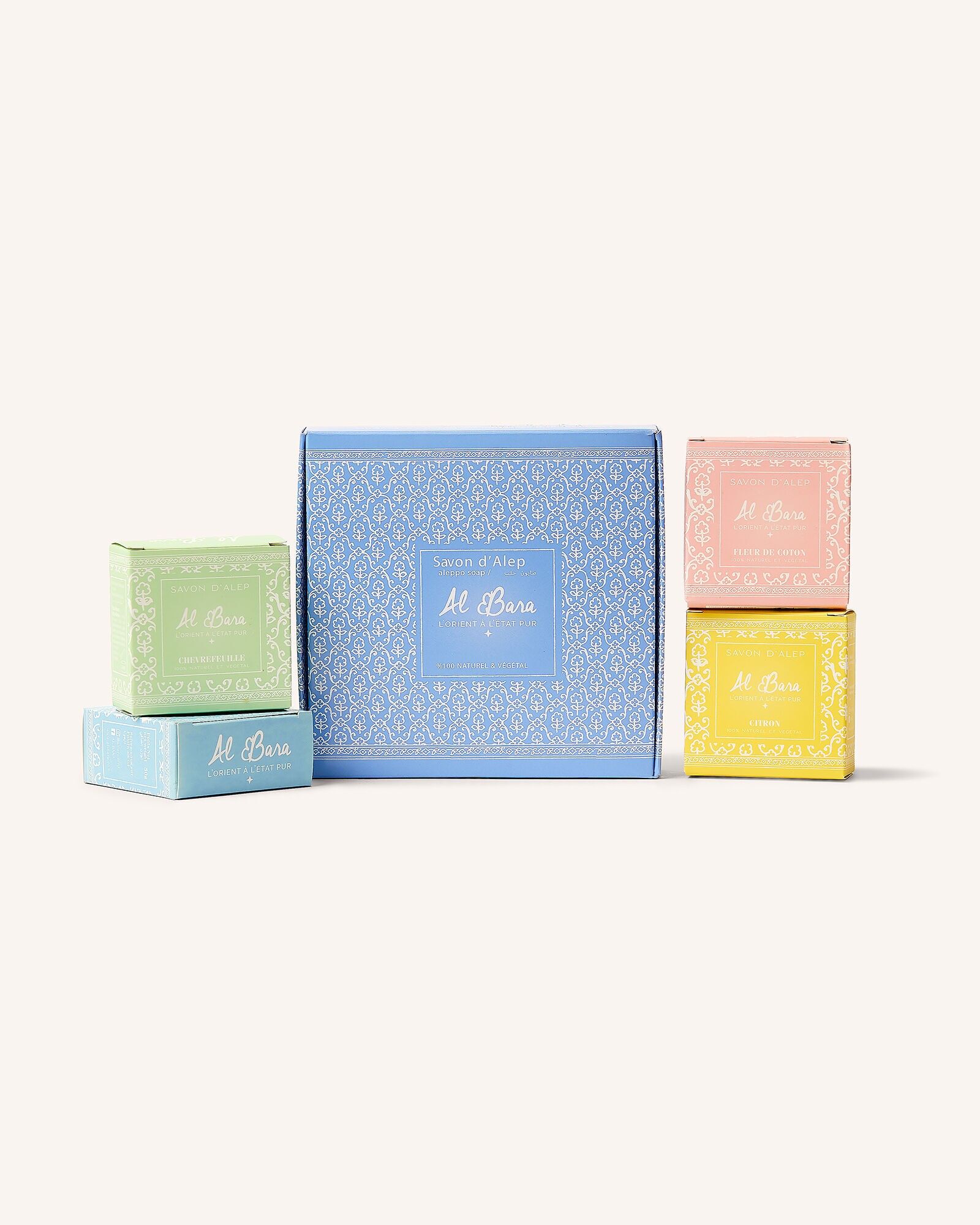 Aleppo Ritual - The Perfumed Gardens Gift Set of 4 Scented Aleppo Soaps 50g: Iris - Honeysuckle - Cotton Flower - Lemon