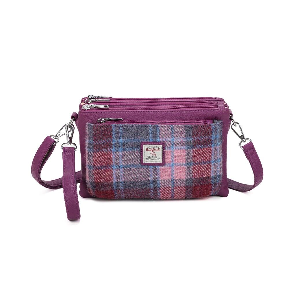Harris Tweed Fuchsia Crossbody Handtasche im Schulterstil