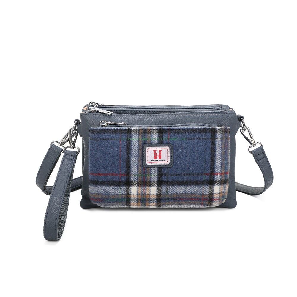 Strathurie Tweed Borland blaue Umhängetasche