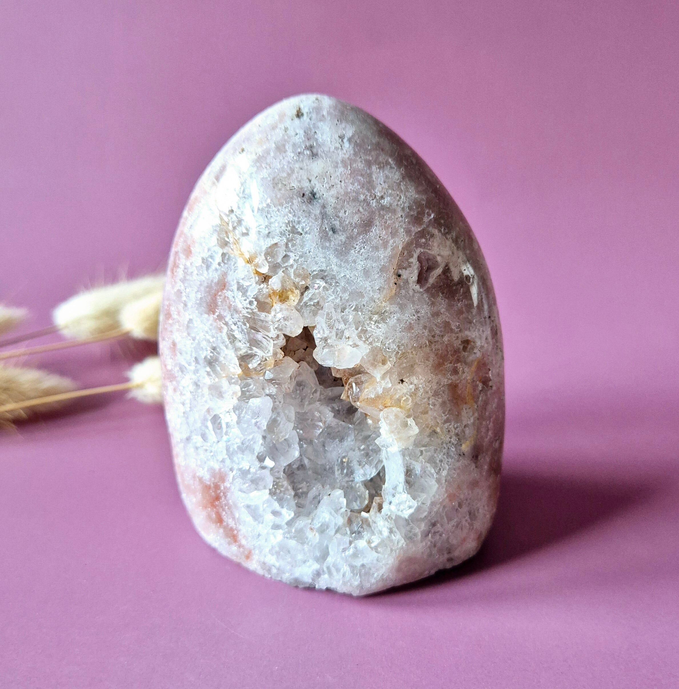 XL Gemstone Druzy Pink Amethyst Geode Freeform 538 Gram Statement Piece