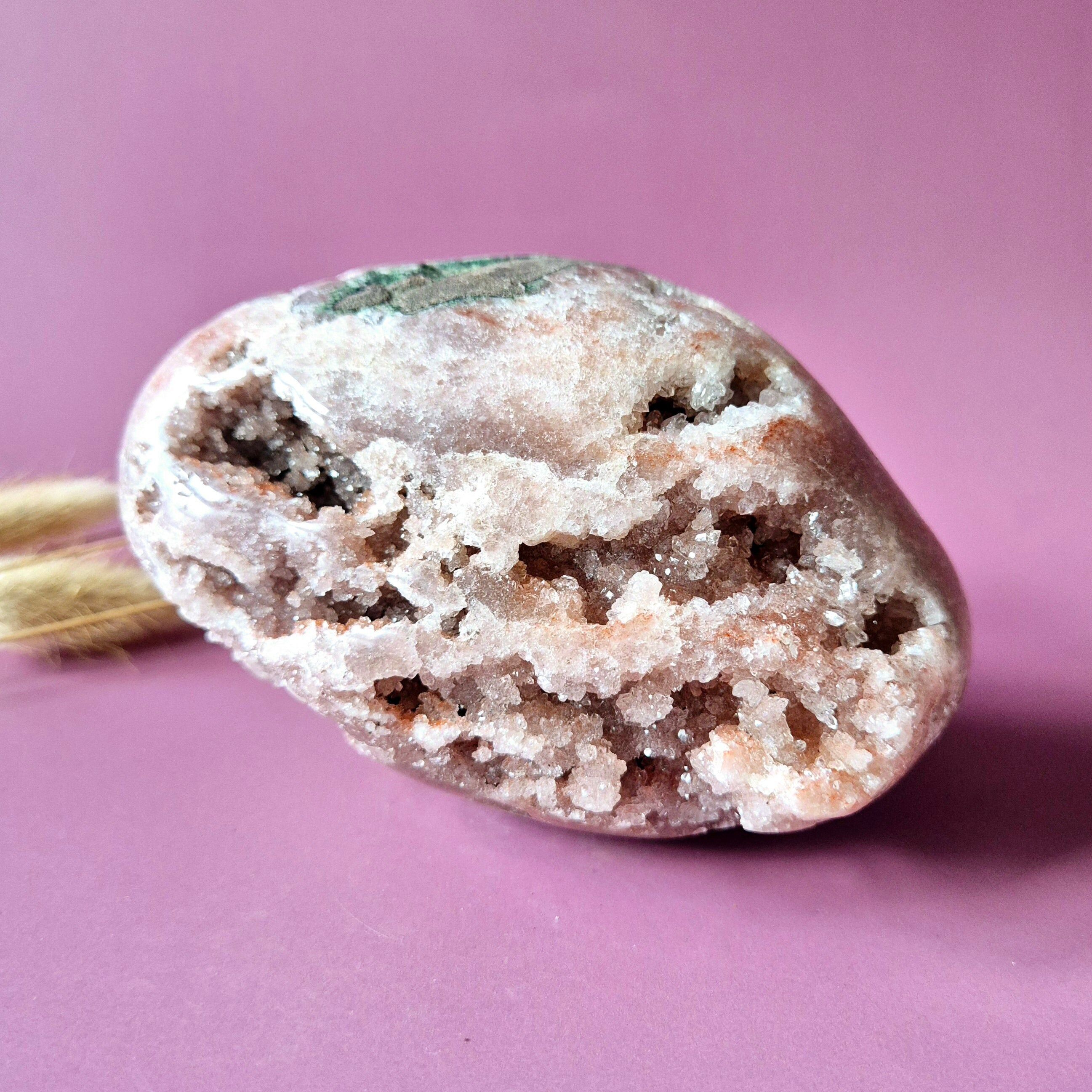 XL Gemstone Druzy Pink Amethyst Geode Freeform 724 Gram Statement Piece