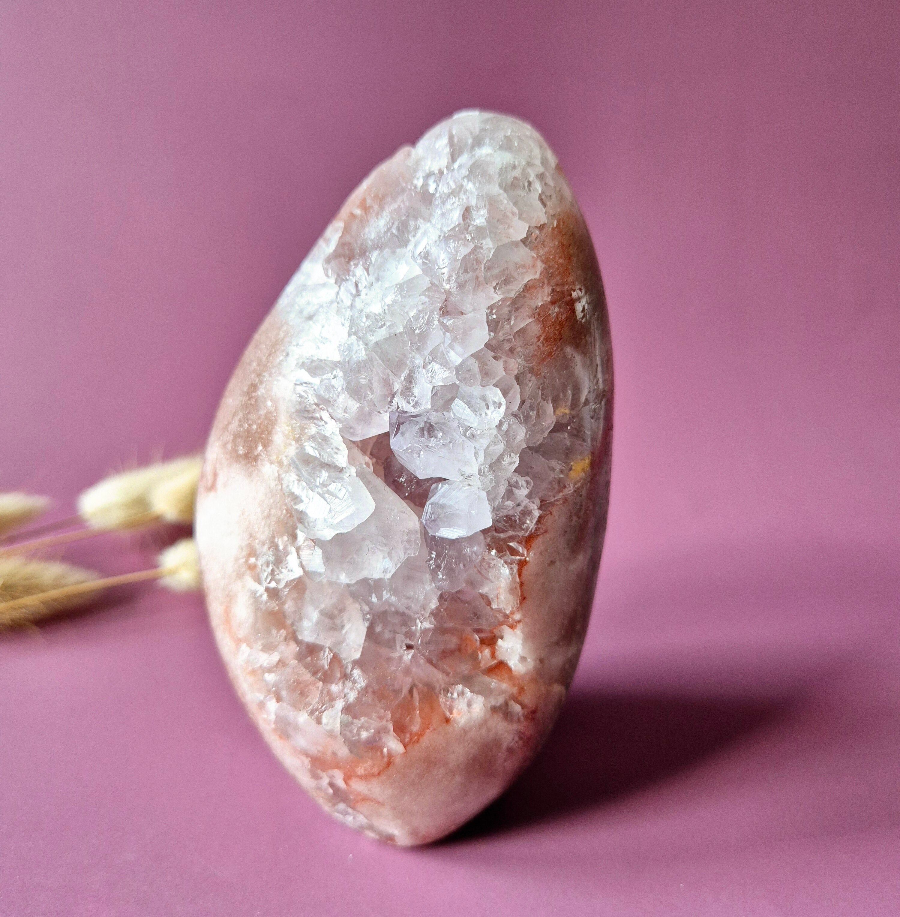 XL Gemstone Druzy Pink Amethyst Geode Freeform 802 Gram Statement Piece