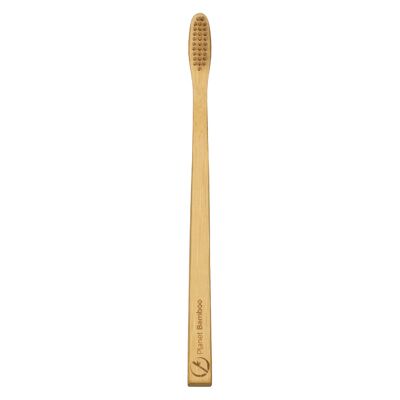 Lot de 4 brosses à dents en bambou pour adultes (naturel // moyen)