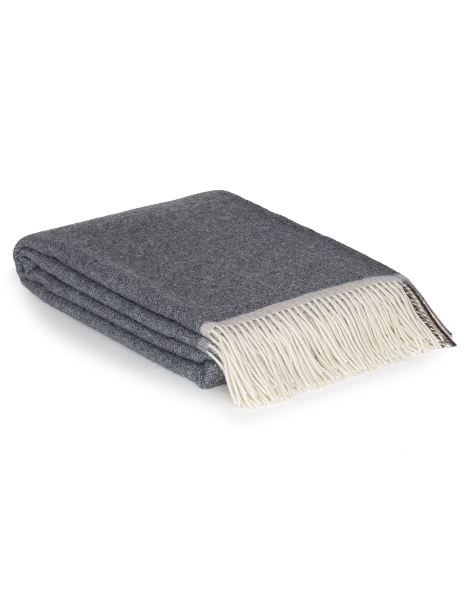 Merino/cashmere Throw Blanket MILANO Grigio Orlo