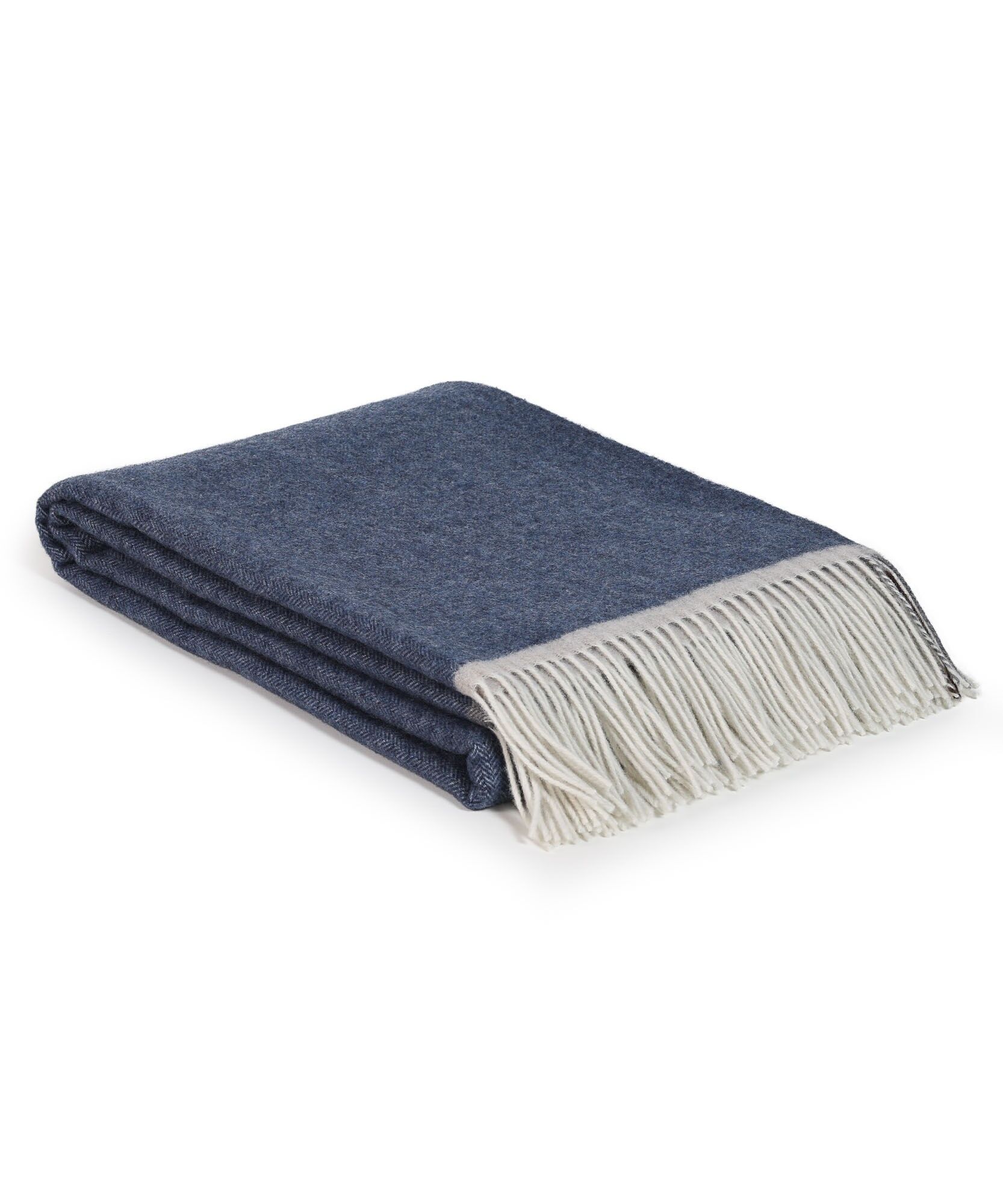 Merino/cashmere Throw Blanket MILANO - dark blue