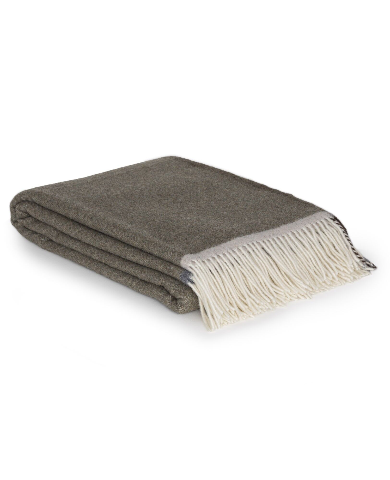 Merino/cashmere Throw Blanket MILANO Verde Orlo
